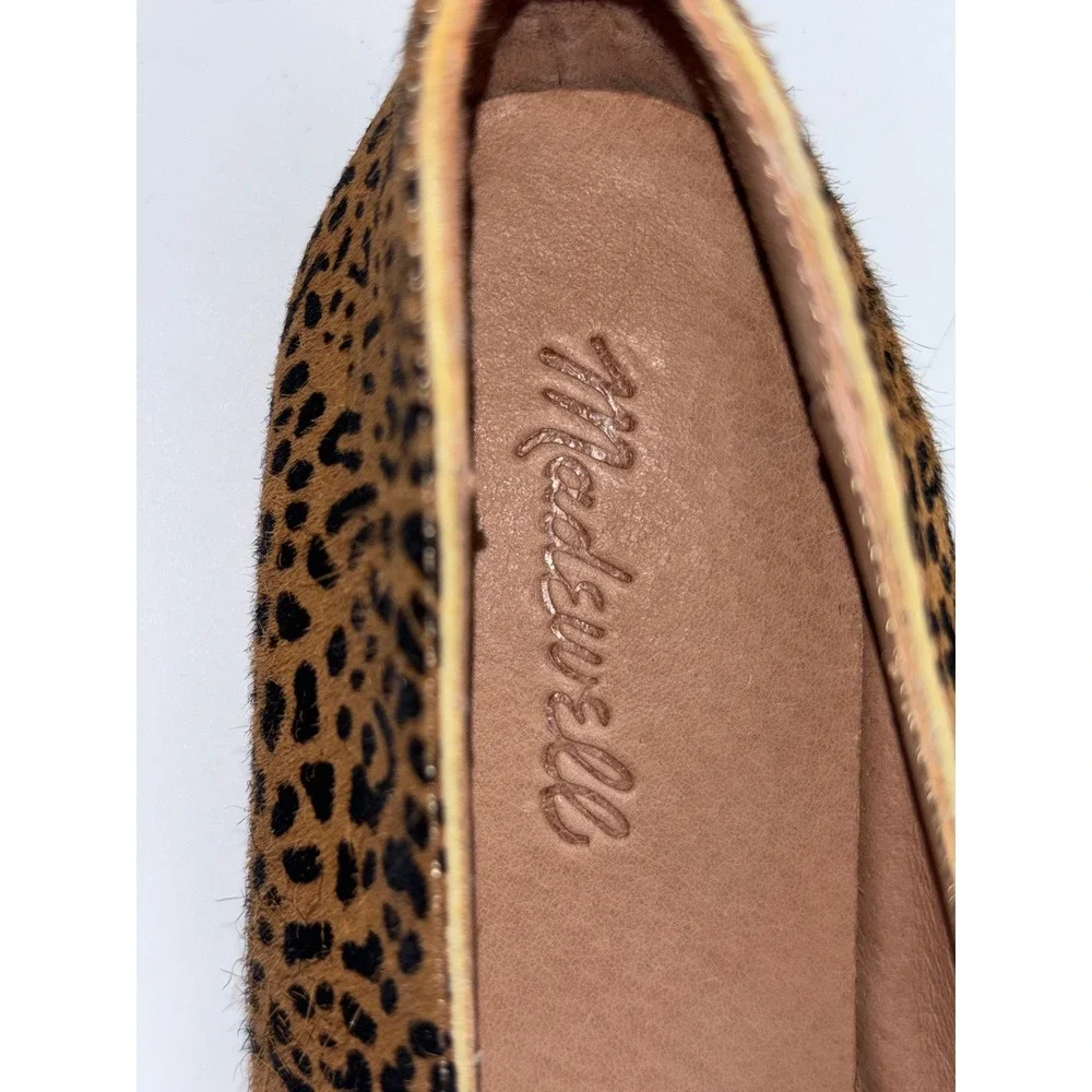 MADEWELL Leopard Ballet Flat Shoe Cory Calf Hair Square‎ Toe